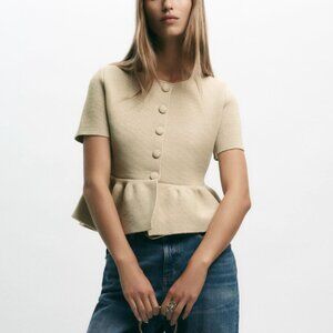 NWT ZARA PEPLUM TOP SMALL